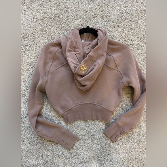 Lululemon Scuba Cropped Full-Zip Hoodie – Brown (Gold Zipper) – Size 2 - Picture 7 of 9